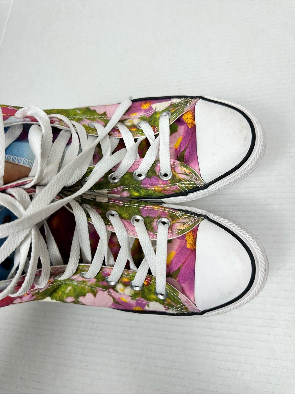 Converse All-Star Chuck Taylors Floral Sz Men 8.0 Women 10 High Top Shoe 150186F - Picture 12 of 14